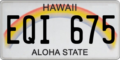 HI license plate EQI675