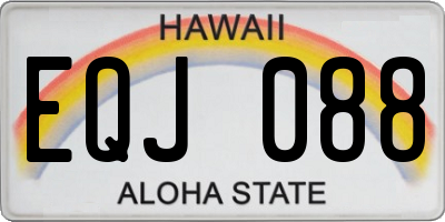 HI license plate EQJ088