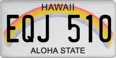 HI license plate EQJ510
