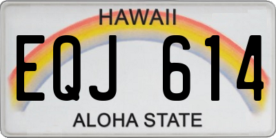 HI license plate EQJ614