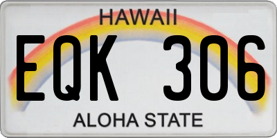 HI license plate EQK306