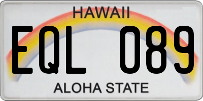 HI license plate EQL089