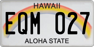 HI license plate EQM027