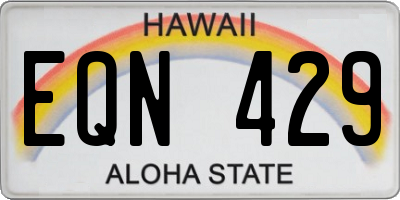 HI license plate EQN429
