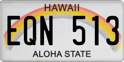 HI license plate EQN513
