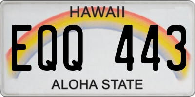 HI license plate EQQ443