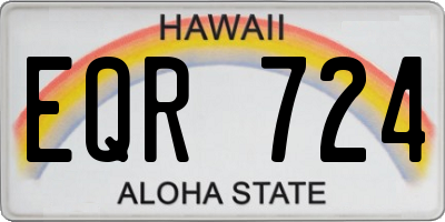 HI license plate EQR724