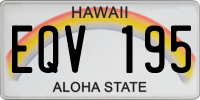 HI license plate EQV195