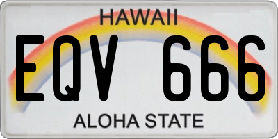 HI license plate EQV666