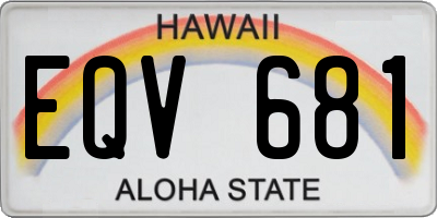 HI license plate EQV681