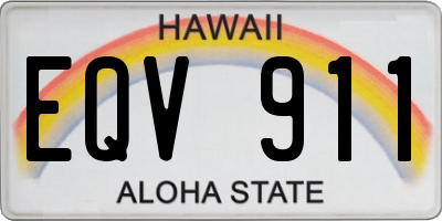 HI license plate EQV911