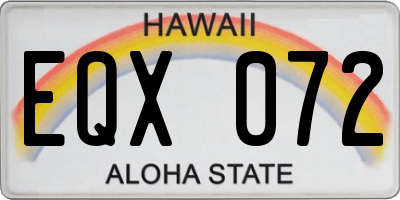 HI license plate EQX072