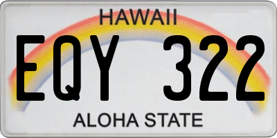 HI license plate EQY322
