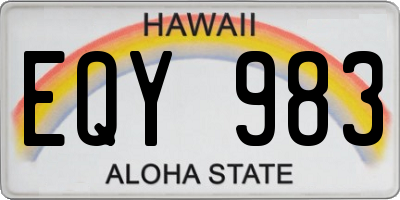 HI license plate EQY983