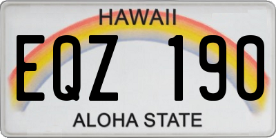HI license plate EQZ190