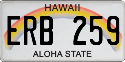 HI license plate ERB259