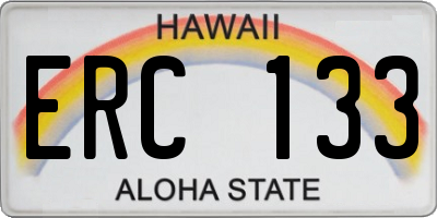 HI license plate ERC133
