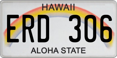 HI license plate ERD306
