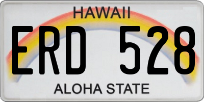 HI license plate ERD528