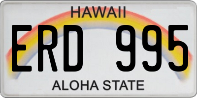 HI license plate ERD995
