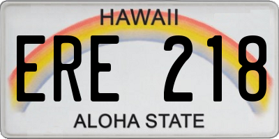 HI license plate ERE218