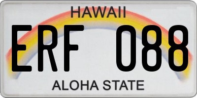 HI license plate ERF088