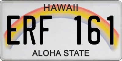 HI license plate ERF161
