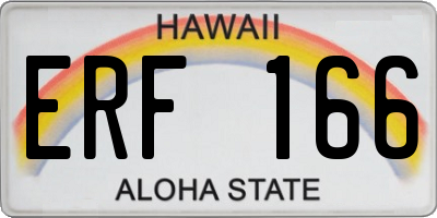 HI license plate ERF166