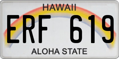HI license plate ERF619