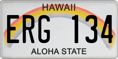 HI license plate ERG134