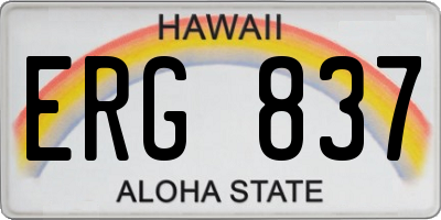HI license plate ERG837