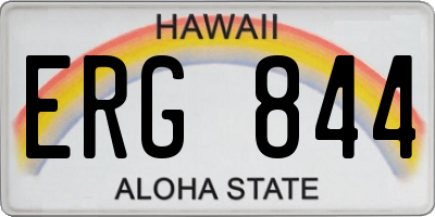 HI license plate ERG844