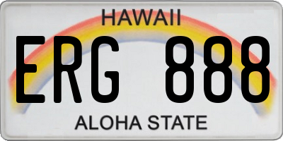 HI license plate ERG888
