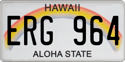 HI license plate ERG964