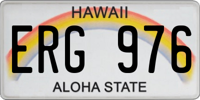 HI license plate ERG976
