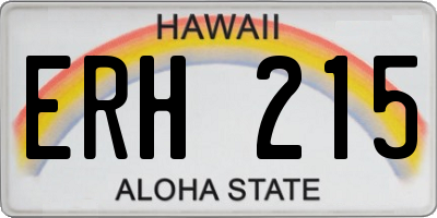 HI license plate ERH215
