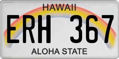 HI license plate ERH367
