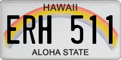 HI license plate ERH511