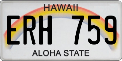 HI license plate ERH759