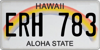 HI license plate ERH783