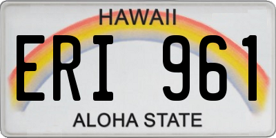 HI license plate ERI961