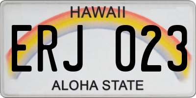 HI license plate ERJ023