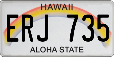 HI license plate ERJ735