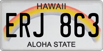 HI license plate ERJ863
