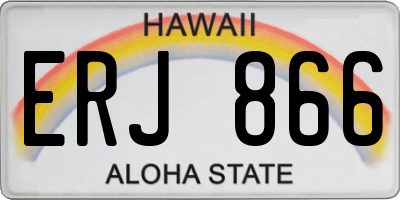 HI license plate ERJ866