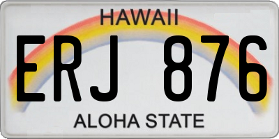 HI license plate ERJ876