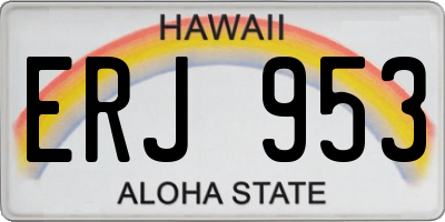 HI license plate ERJ953
