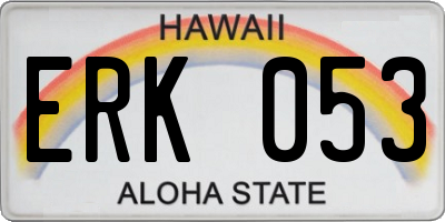 HI license plate ERK053
