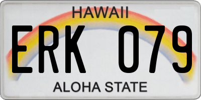 HI license plate ERK079