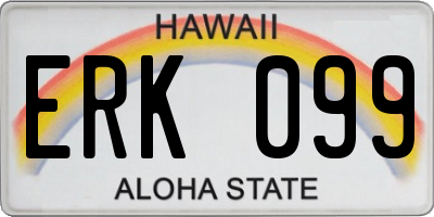 HI license plate ERK099